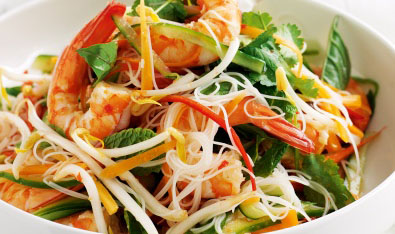 Low-FODMAP Lemon-Prawn Salad with Rice Noodles