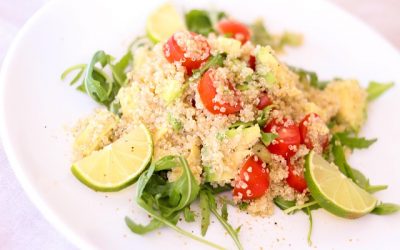 Low-FODMAP herby lime Thai quinoa salad