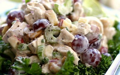 Low-FODMAP Chicken and grape salad (LF, GF)
