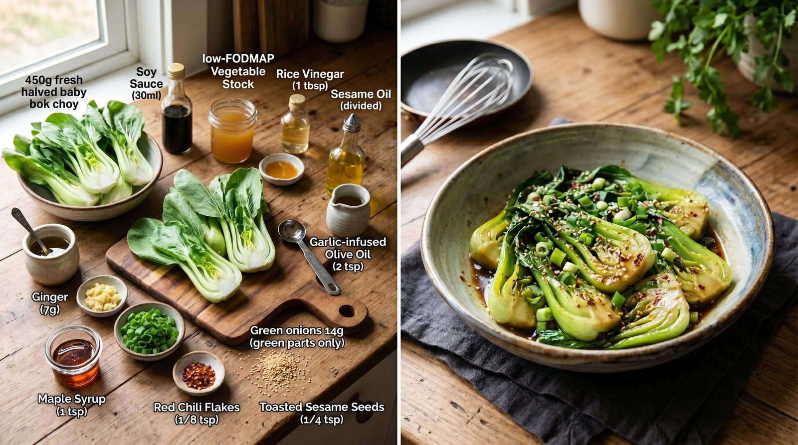 Low FODMAP Bok Choy asian style recipe